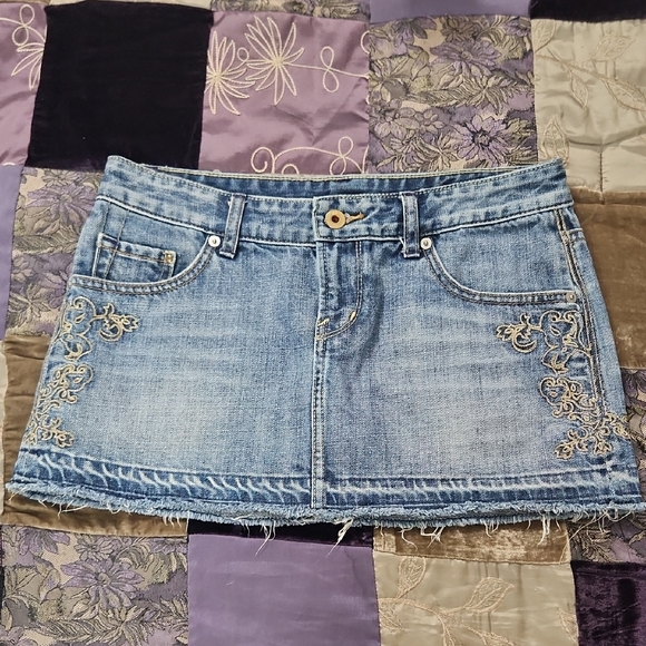 X2 Dresses & Skirts - X2 Express Quality Denim Embriodered Mini Skirt